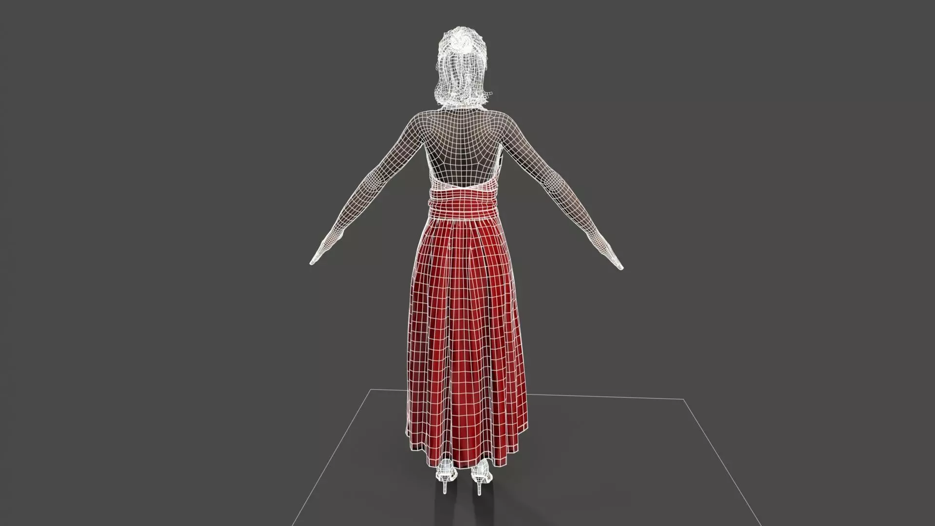 Dancing Girl Low-poly 3D model_12