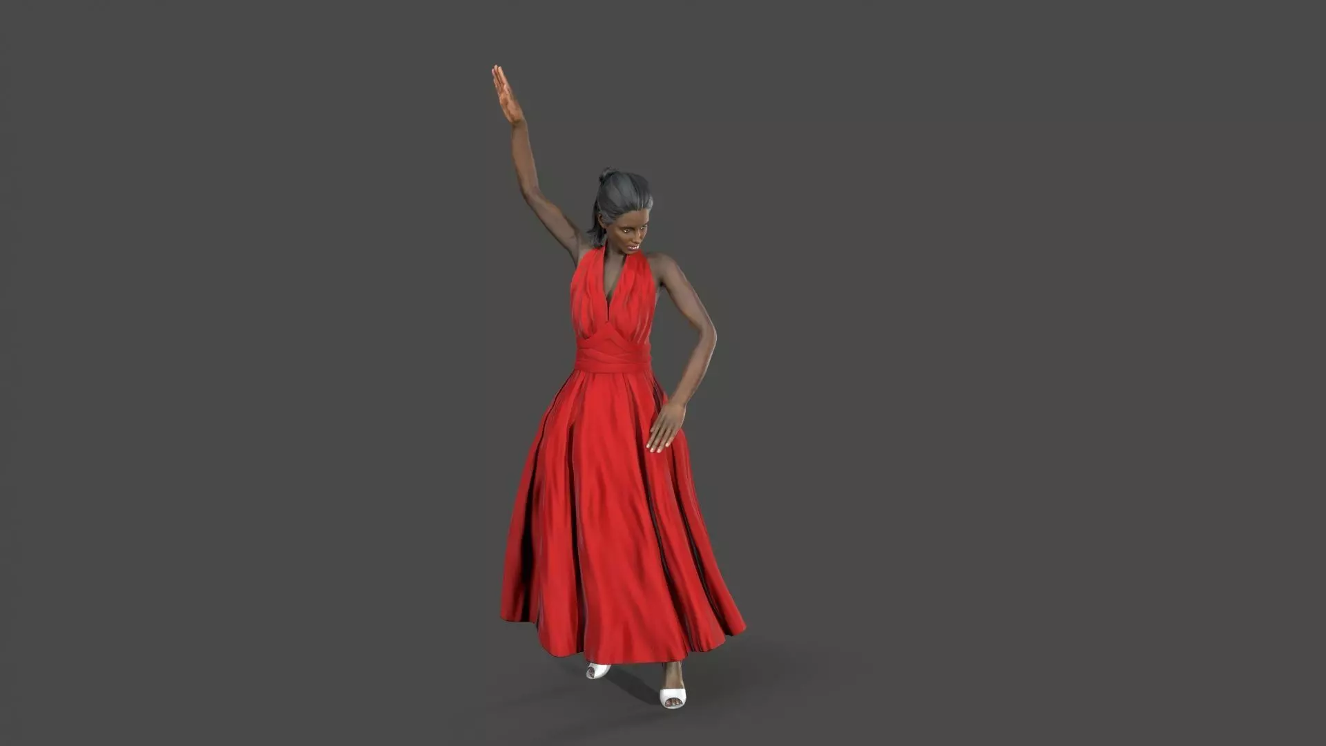 Dancing Girl Low-poly 3D model_3
