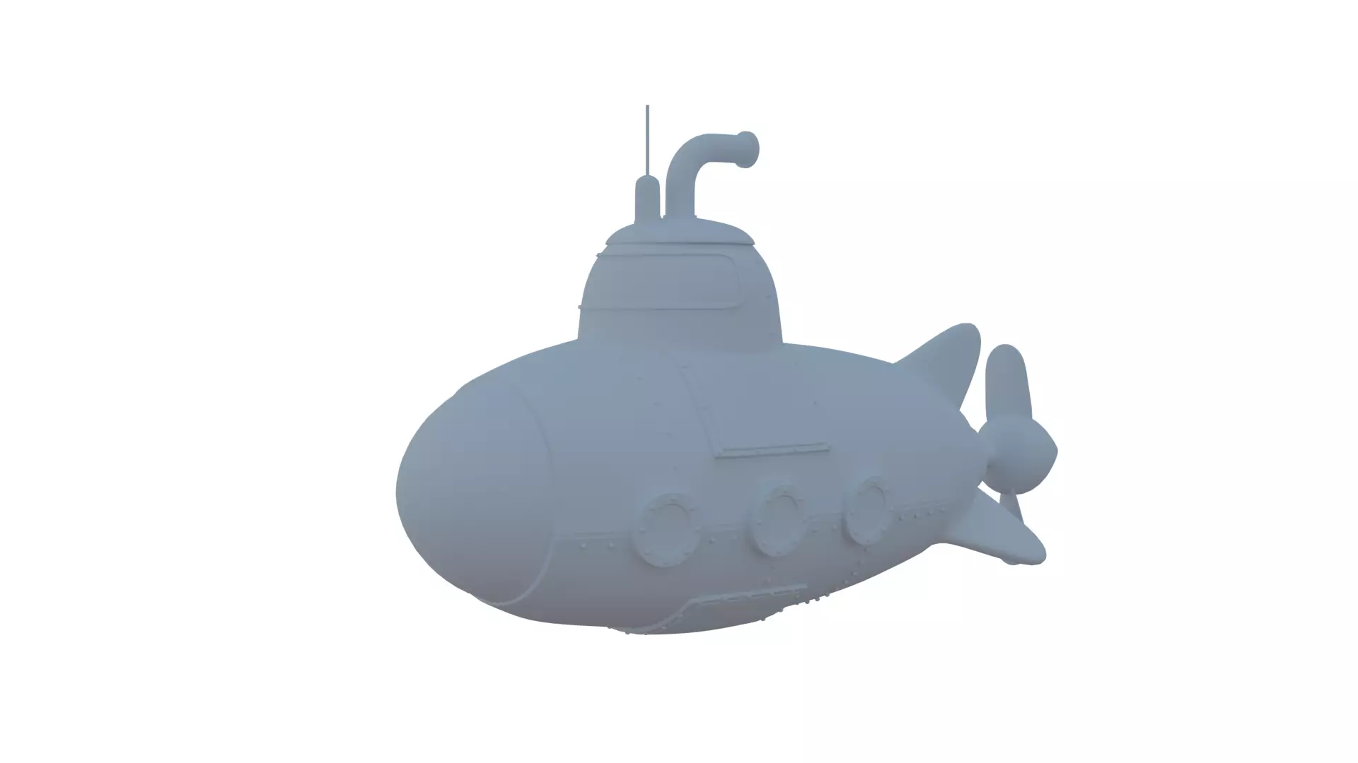 Submarine Low-poly 3D model Low-poly 3D model_8