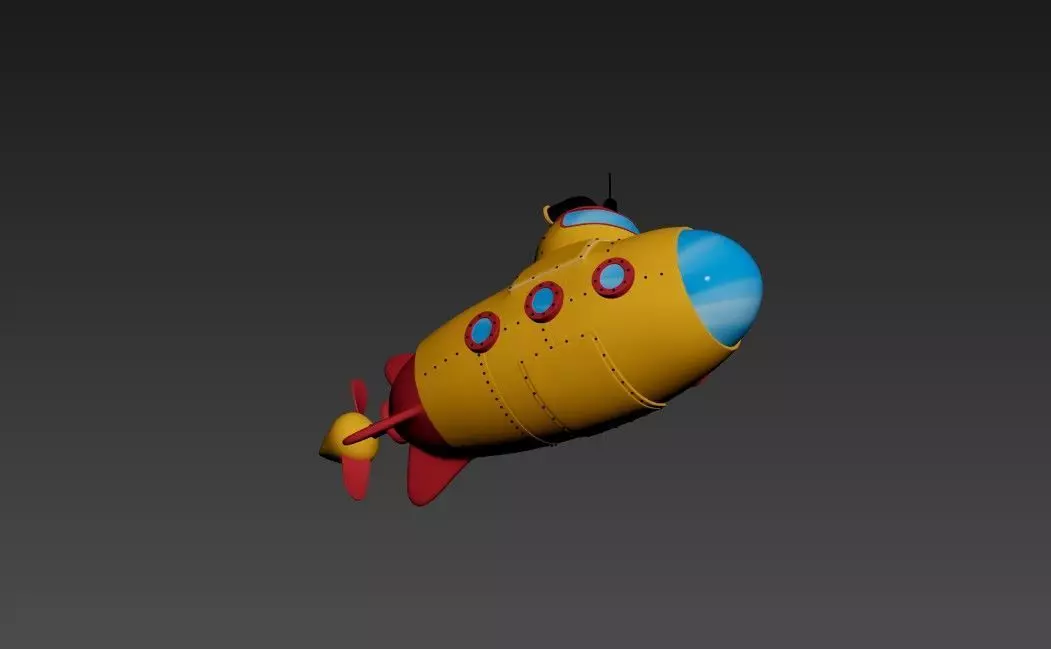 Submarine Low-poly 3D model Low-poly 3D model_10