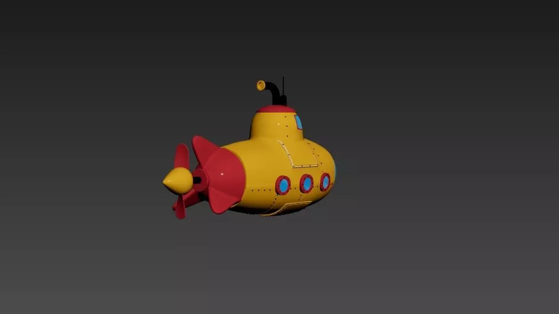 Submarine Low-poly 3D model Low-poly 3D model_9