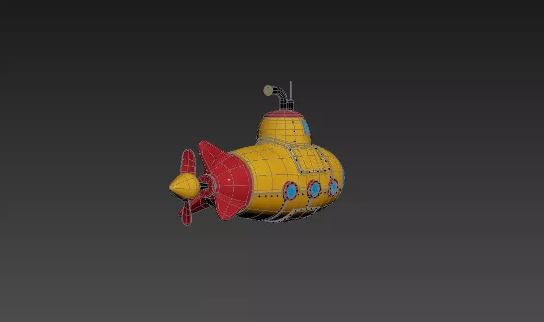 Submarine Low-poly 3D model Low-poly 3D model_11