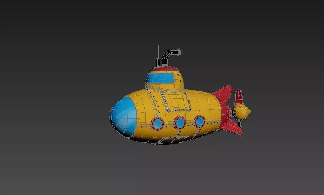 Submarine Low-poly 3D model Low-poly 3D model_12