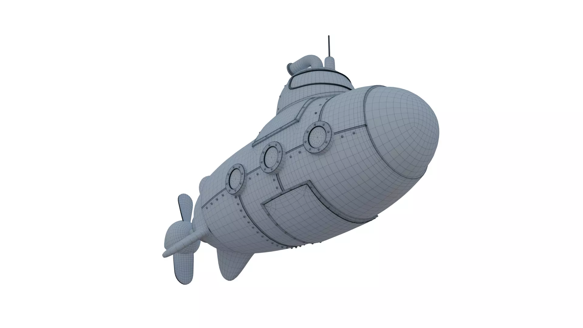 Submarine Low-poly 3D model Low-poly 3D model_1