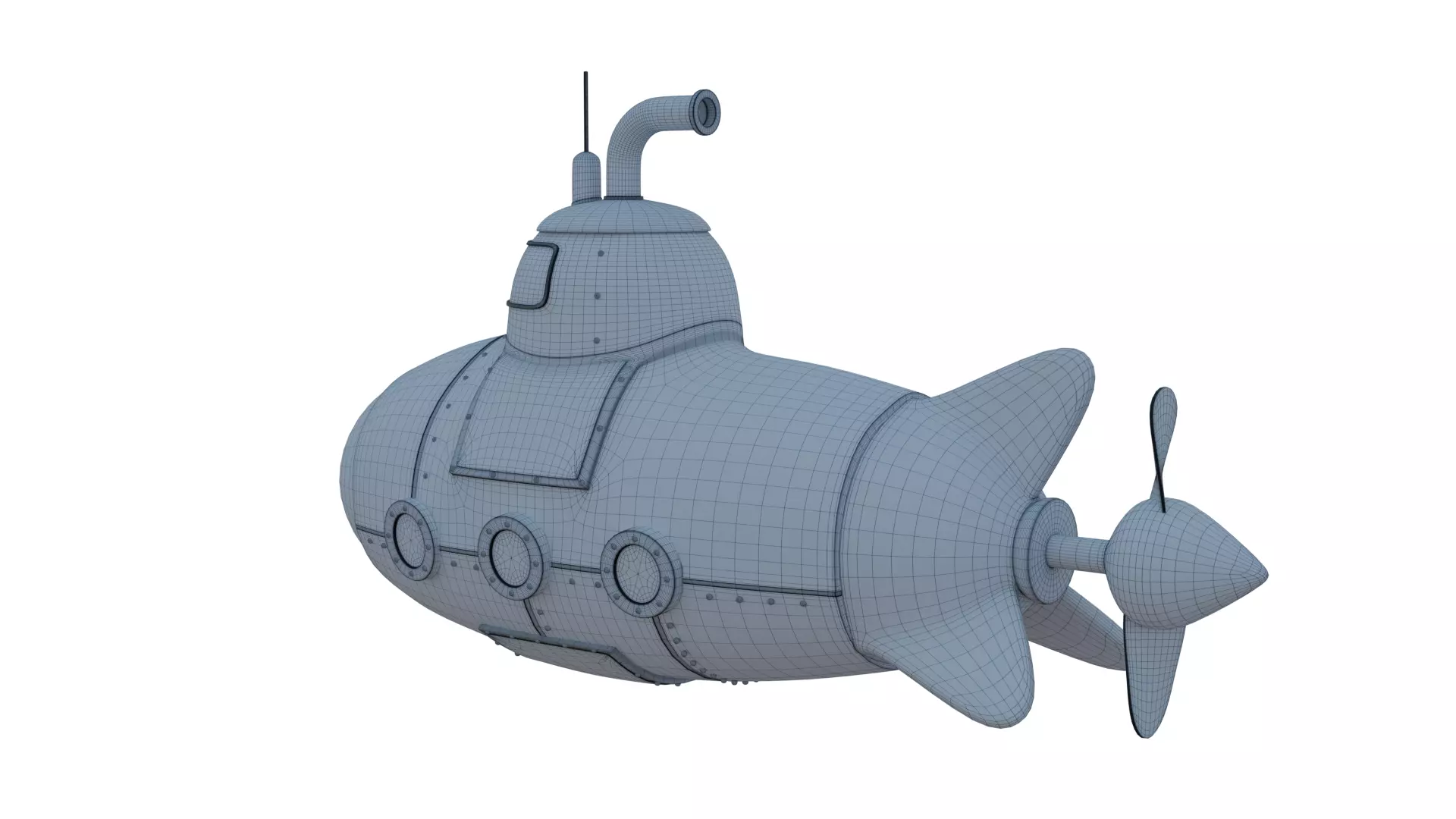Submarine Low-poly 3D model Low-poly 3D model_2