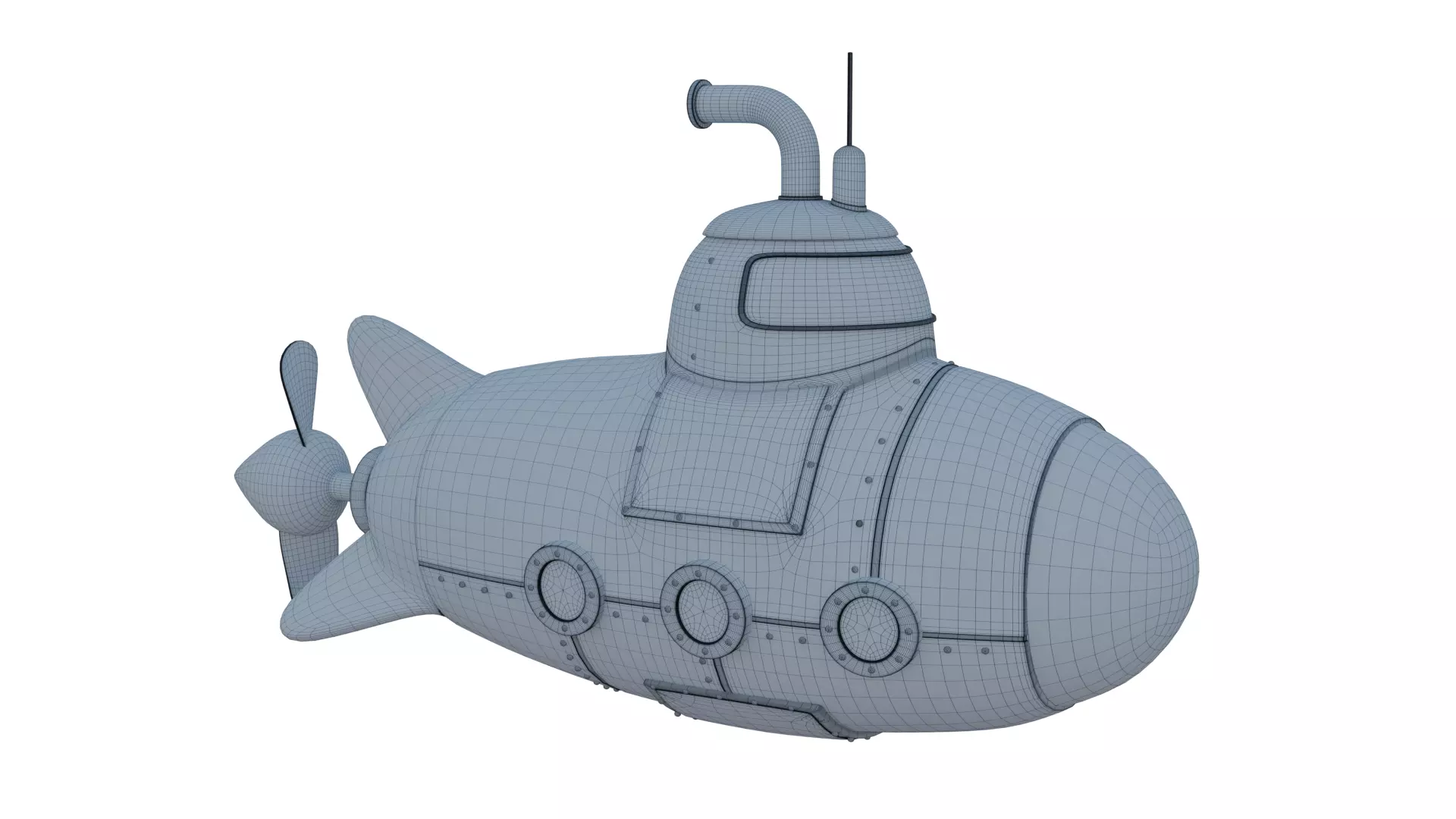 Submarine Low-poly 3D model Low-poly 3D model_3