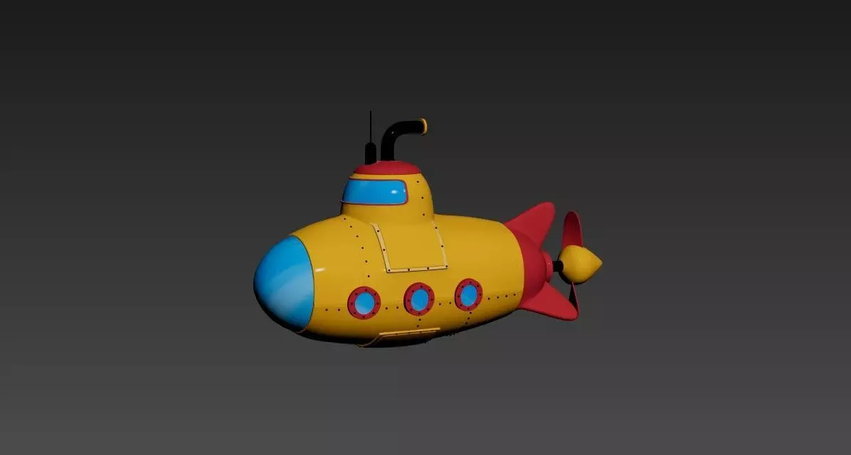 Submarine Low-poly 3D model Low-poly 3D model_0
