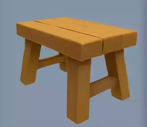 Wooden bench with A-shaped legs