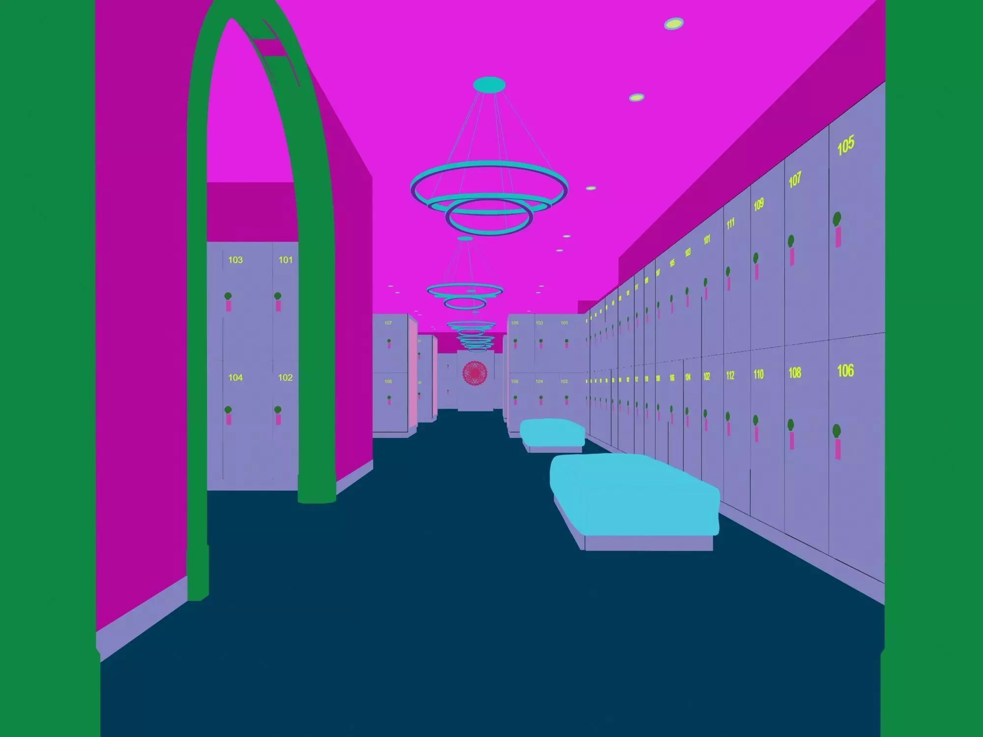 Locker room 3D model_7