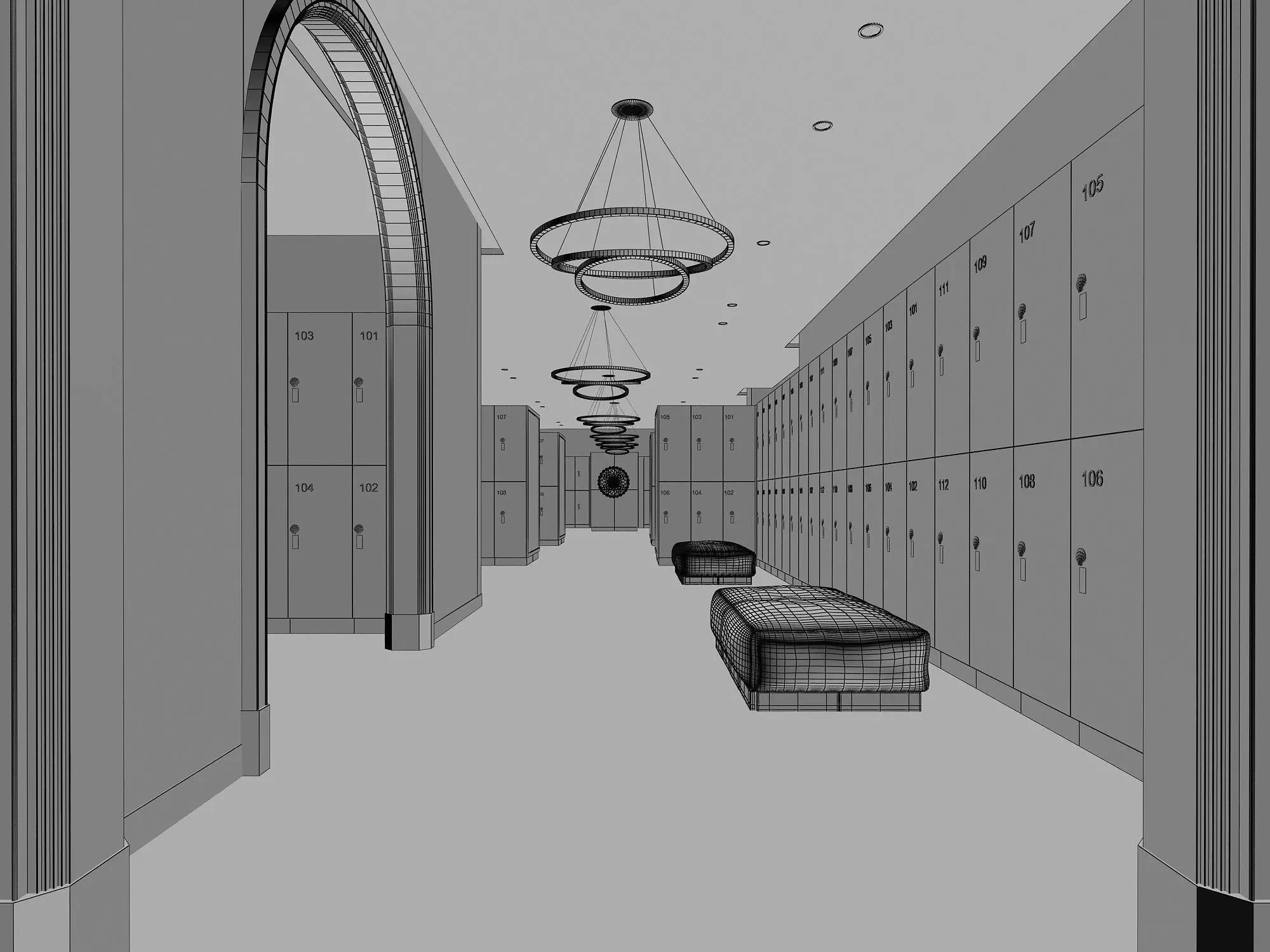 Locker room 3D model_5