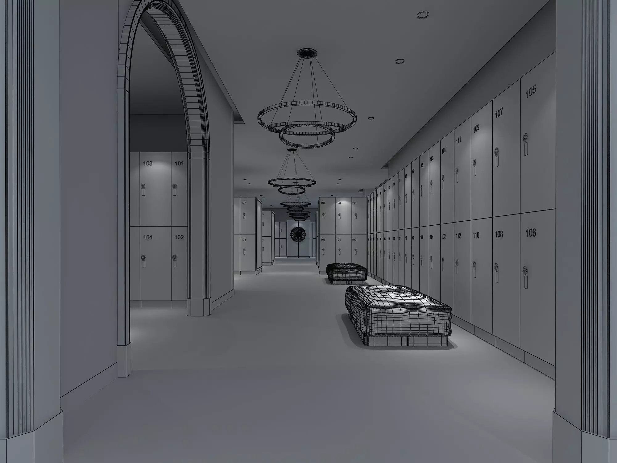 Locker room 3D model_4
