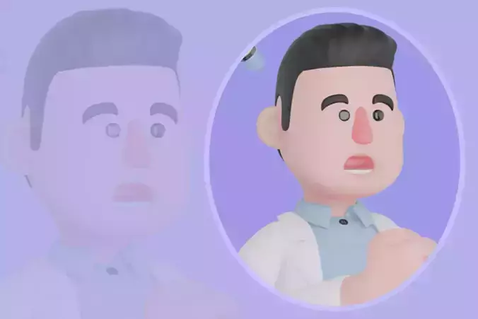 Stylized 3D Male Doctor with Lightbulb Idea Pose