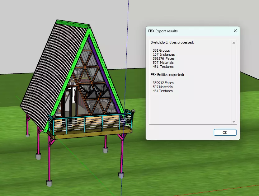Loft A-Frame House Modern Cabin with Balcony 3D Model Low-poly 3D model_5
