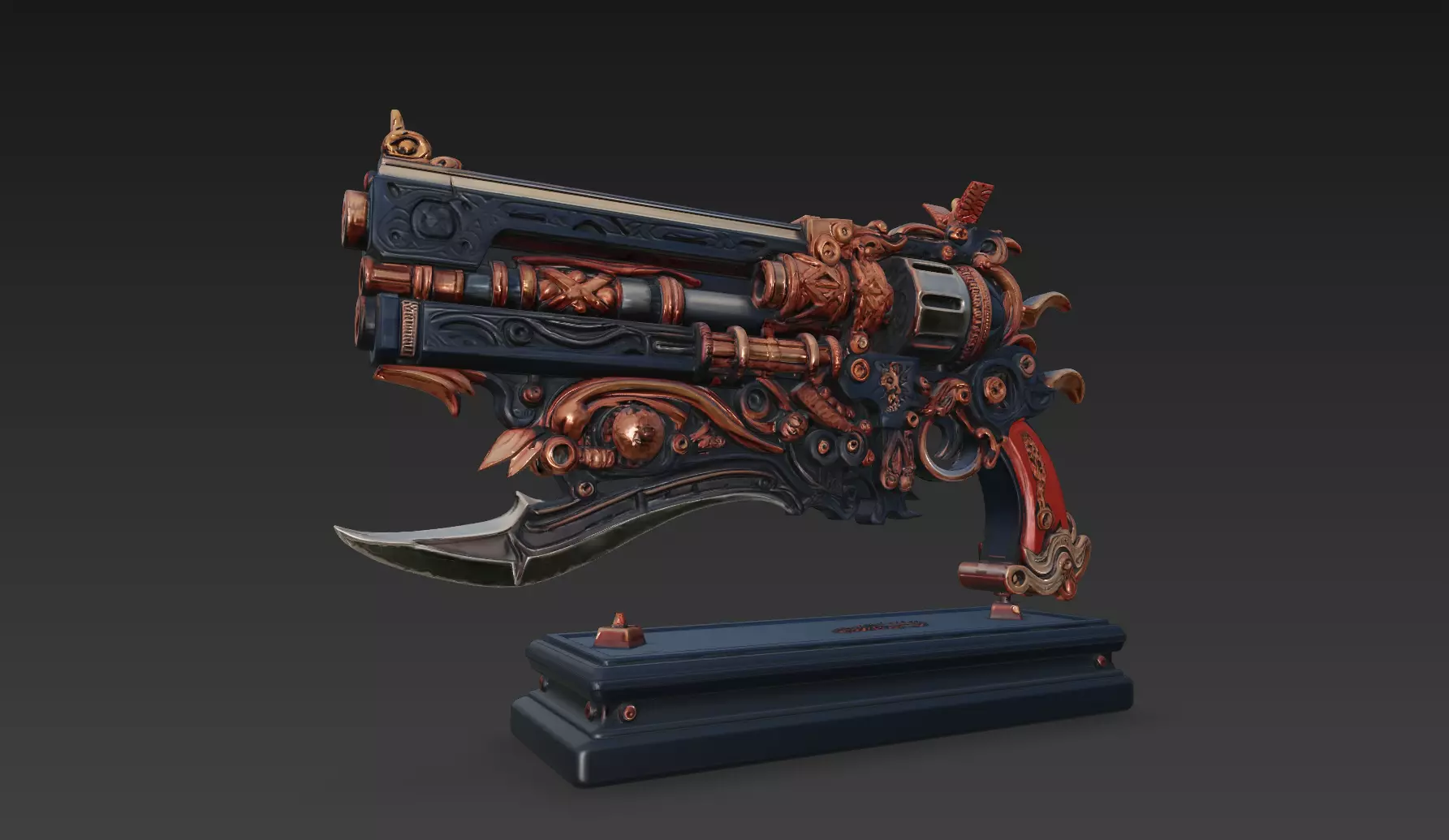 Fantasy - style Gun 3D model_3