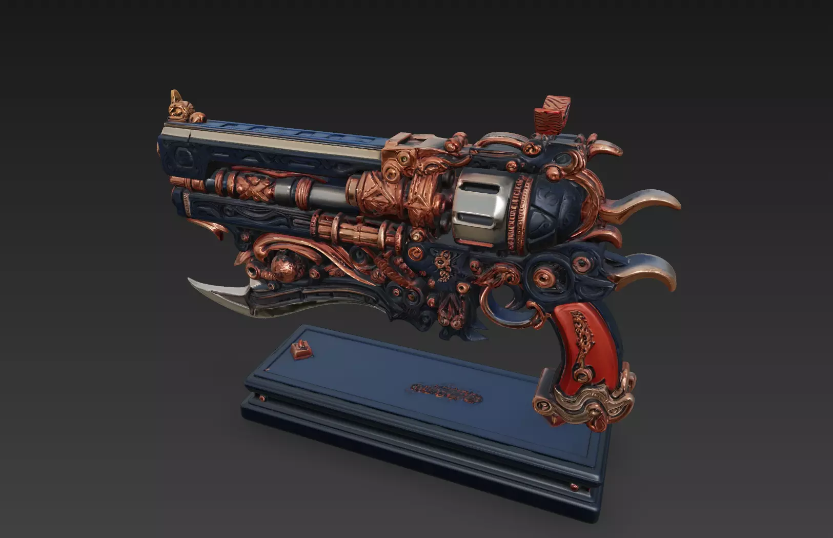 Fantasy - style Gun 3D model_4