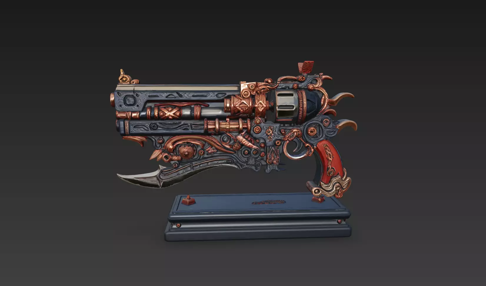 Fantasy - style Gun 3D model_2