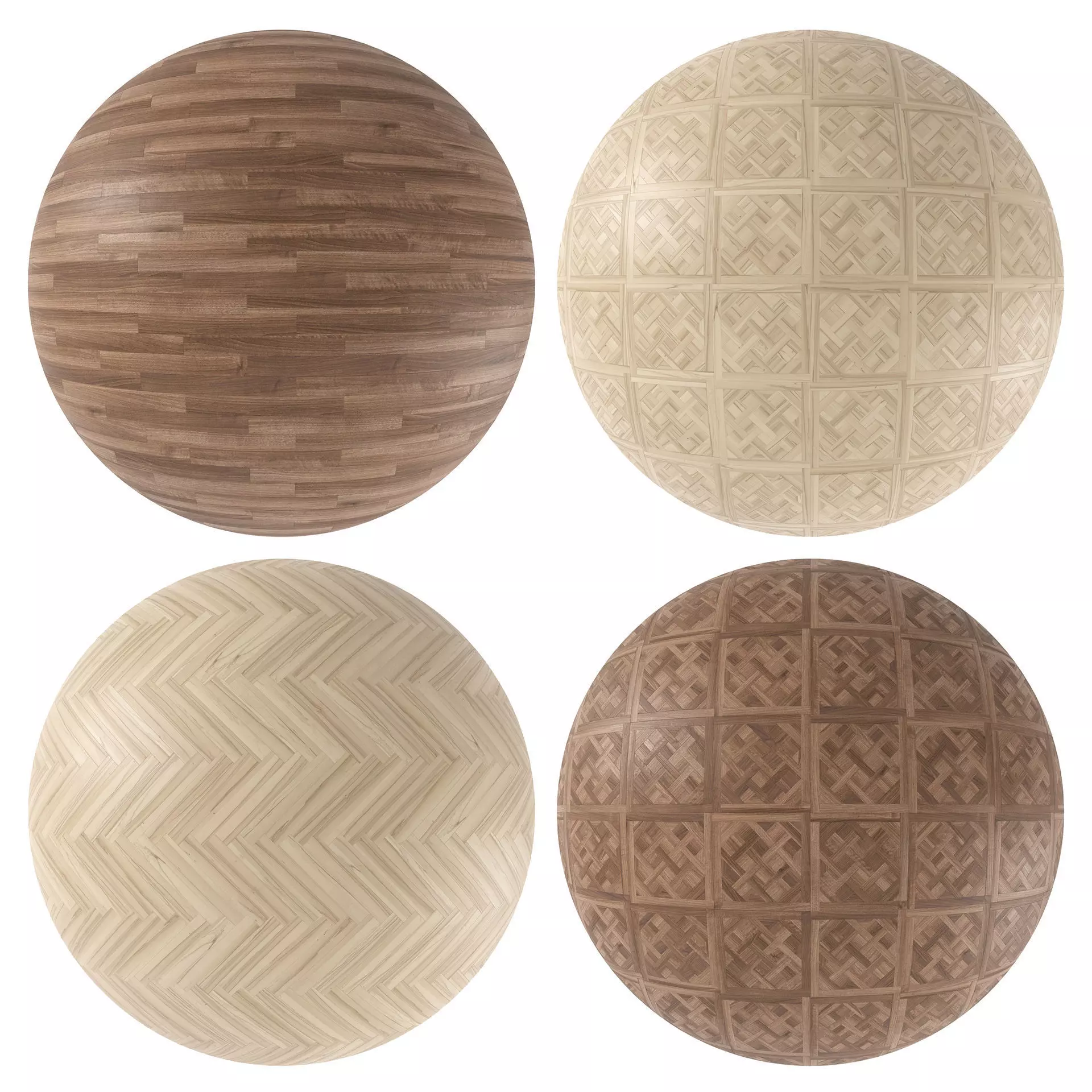 Parquet - Laminate - Wooden floor 4 in 1 3D model_0