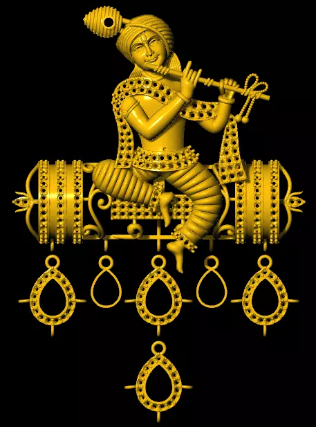 krishna pendent for seal  3D print model_3