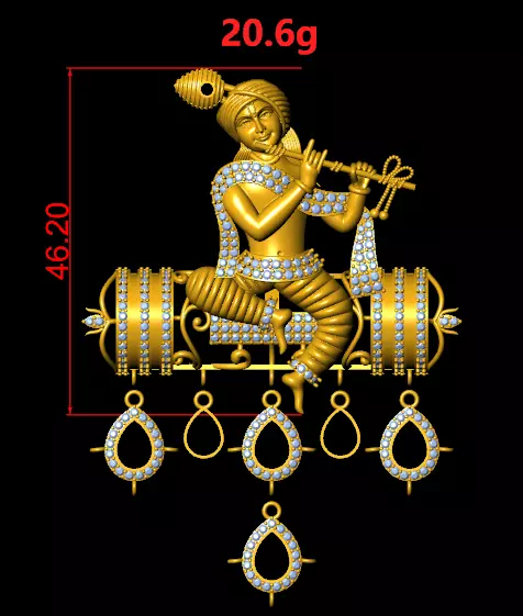 krishna pendent for seal  3D print model_0