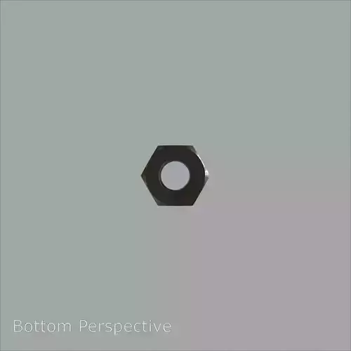 Steel Stained M3 Hex Nut with PBR 4K Textures 3D model 6