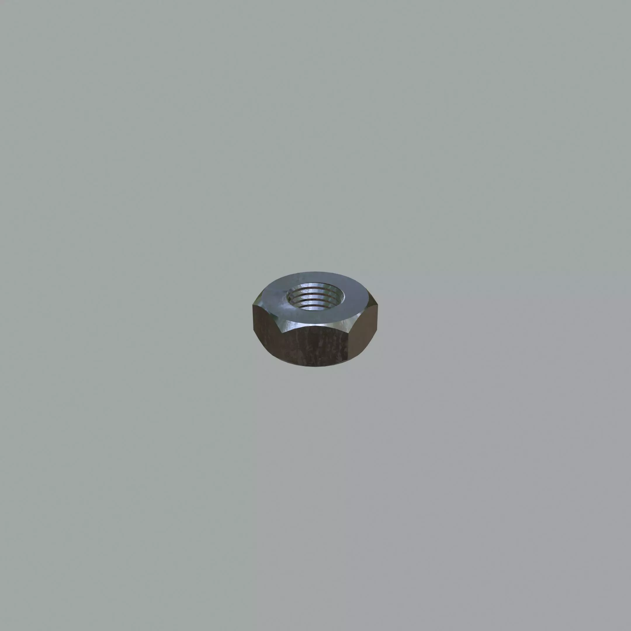Steel Stained M3 Hex Nut with PBR 4K Textures 3D model_0