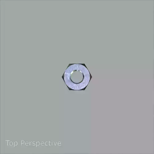 Steel Stained M3 Hex Nut with PBR 4K Textures 3D model 7
