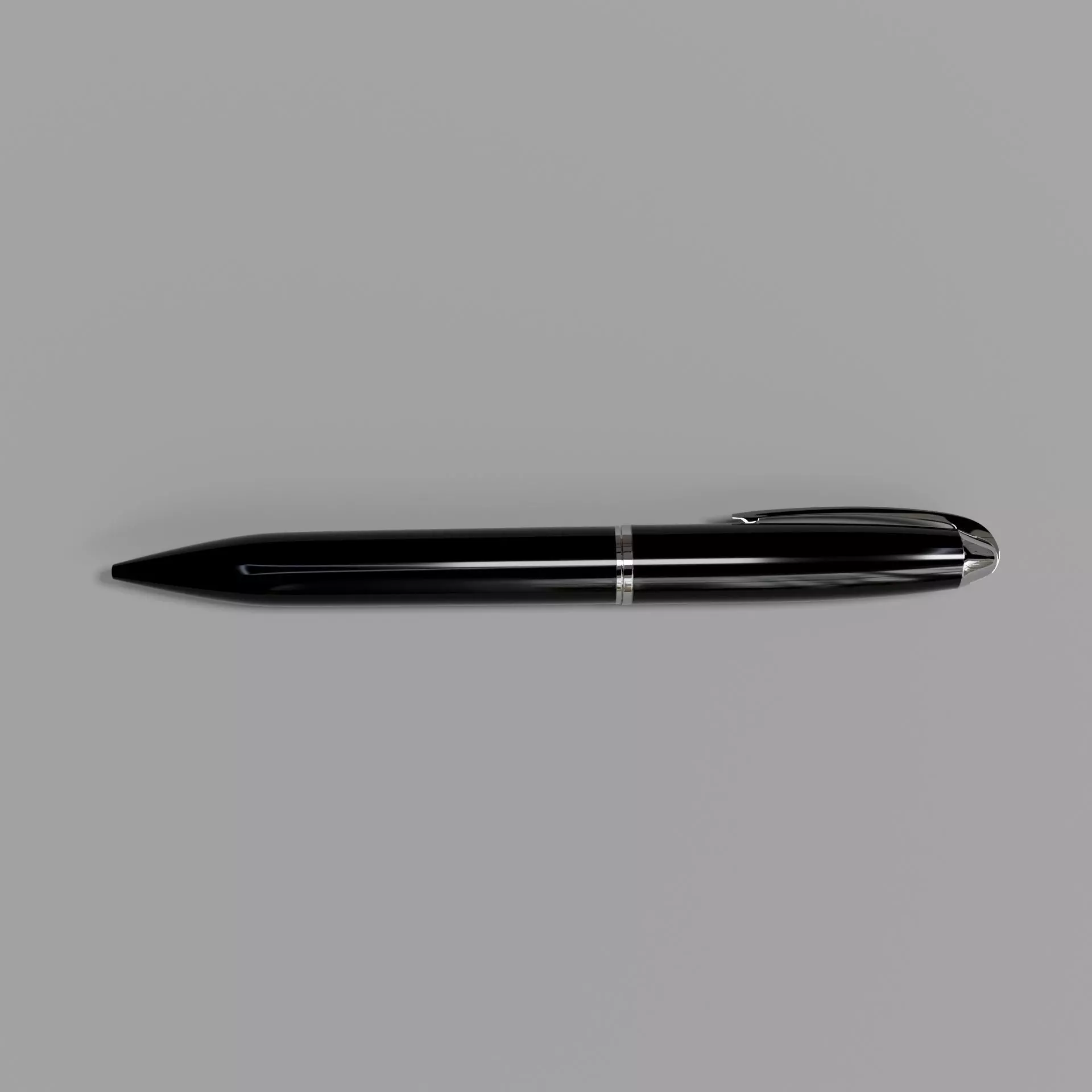 Black Metallic Pen 2 3D model_0