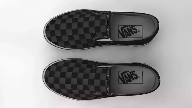 Vans Classic Slip On Low-poly 3D model