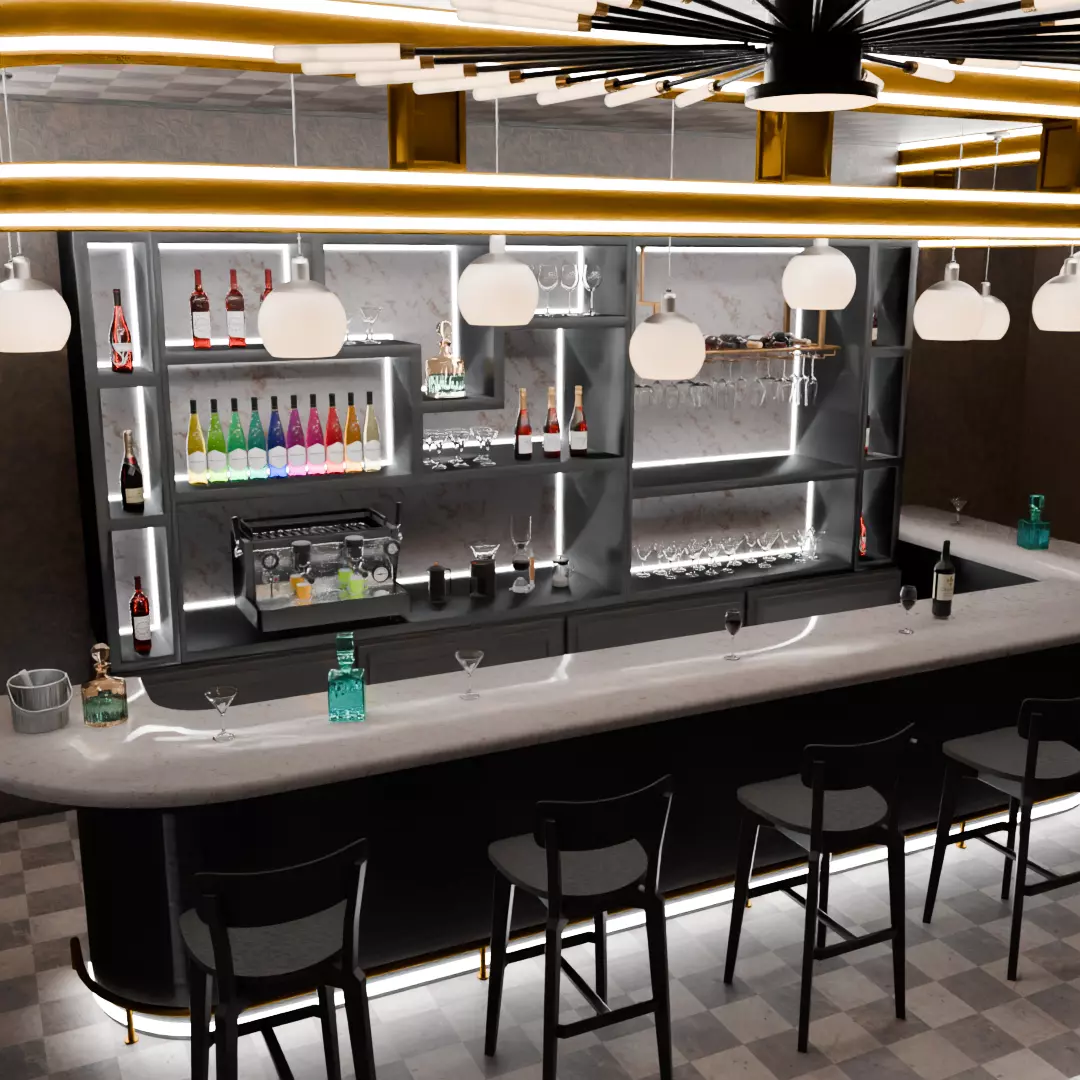 Aquarium Bar 3D model_1