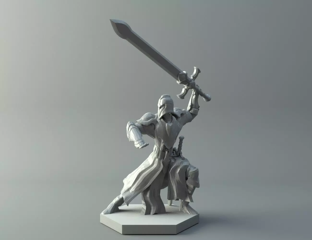 Warrior figure holding sword Free 3D print model