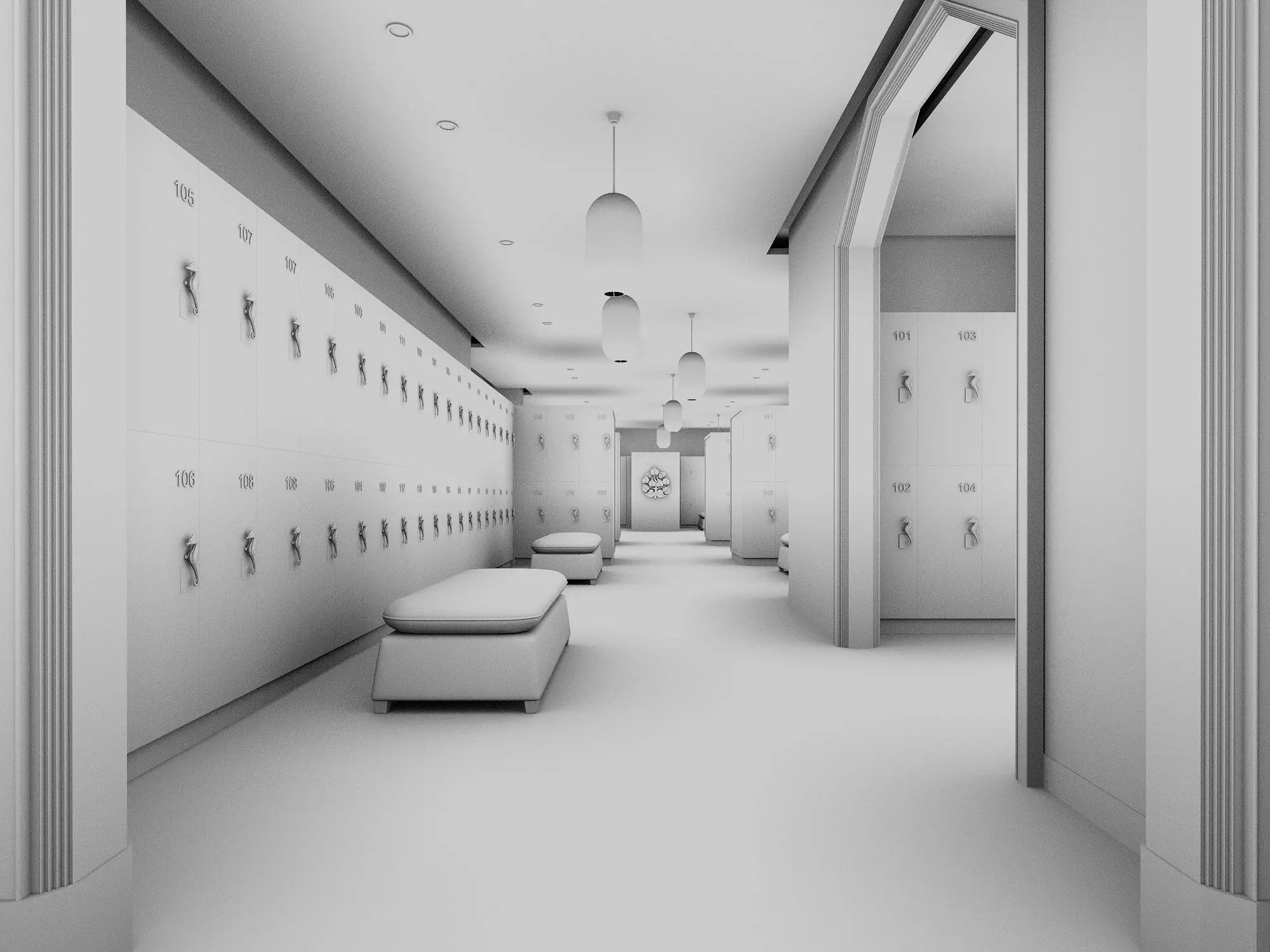 Locker room 3D model_4