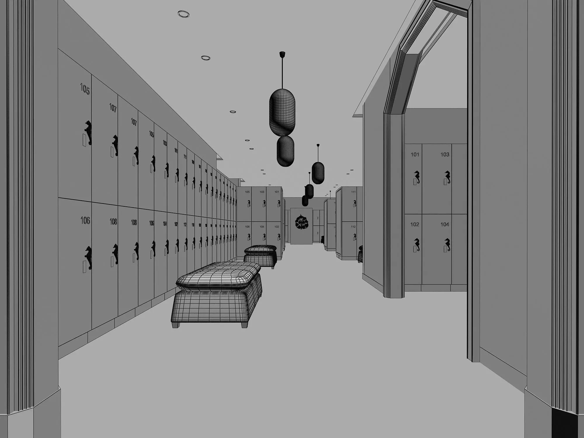 Locker room 3D model_5