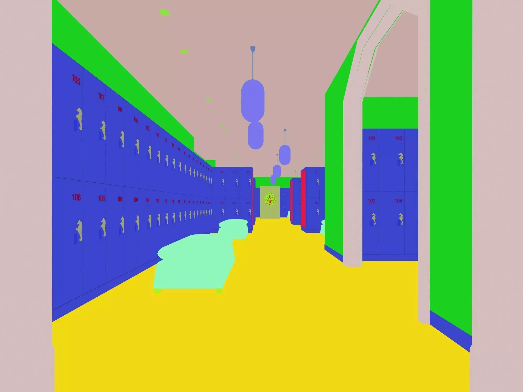 Locker room 3D model_6