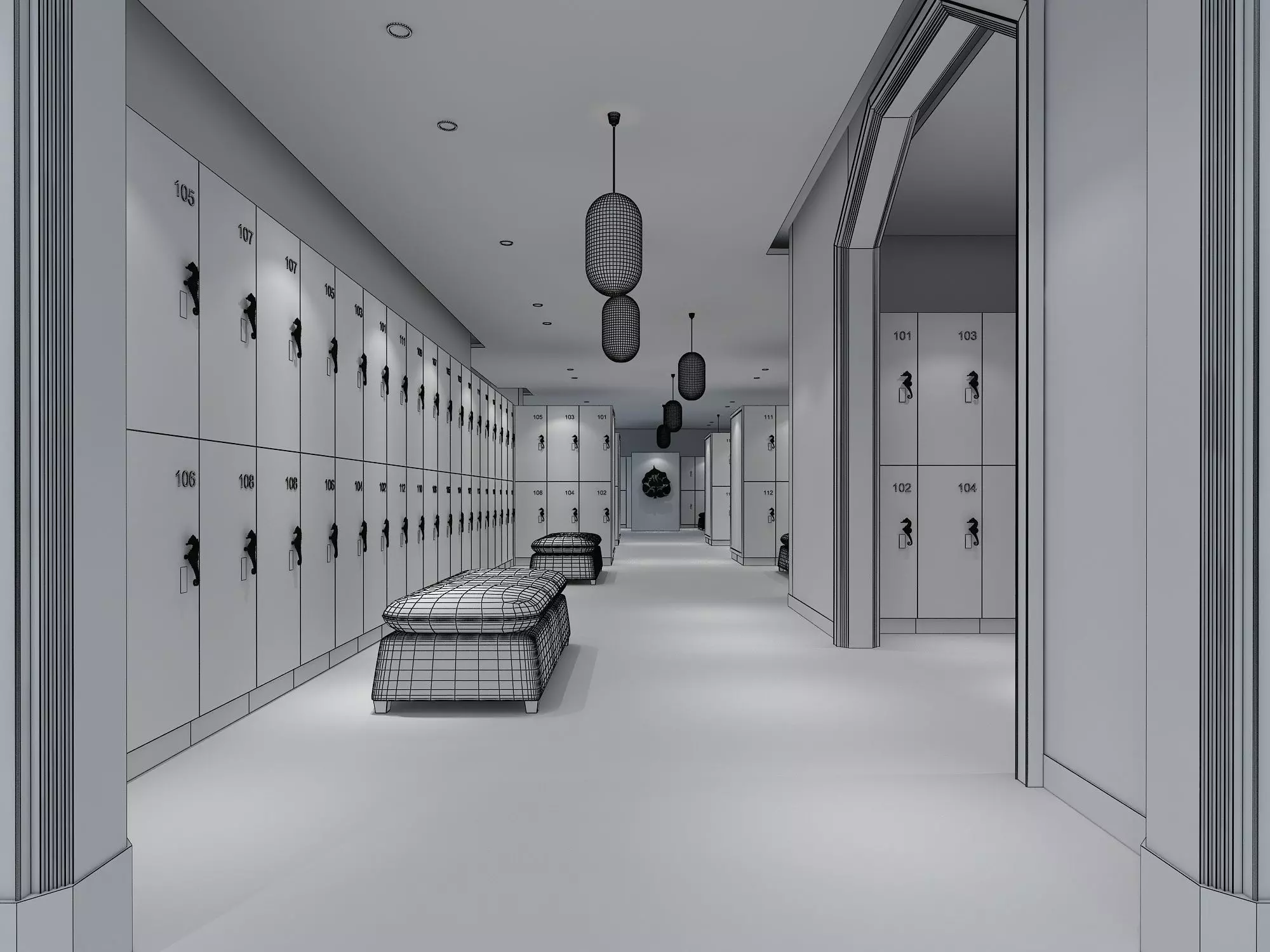 Locker room 3D model_3
