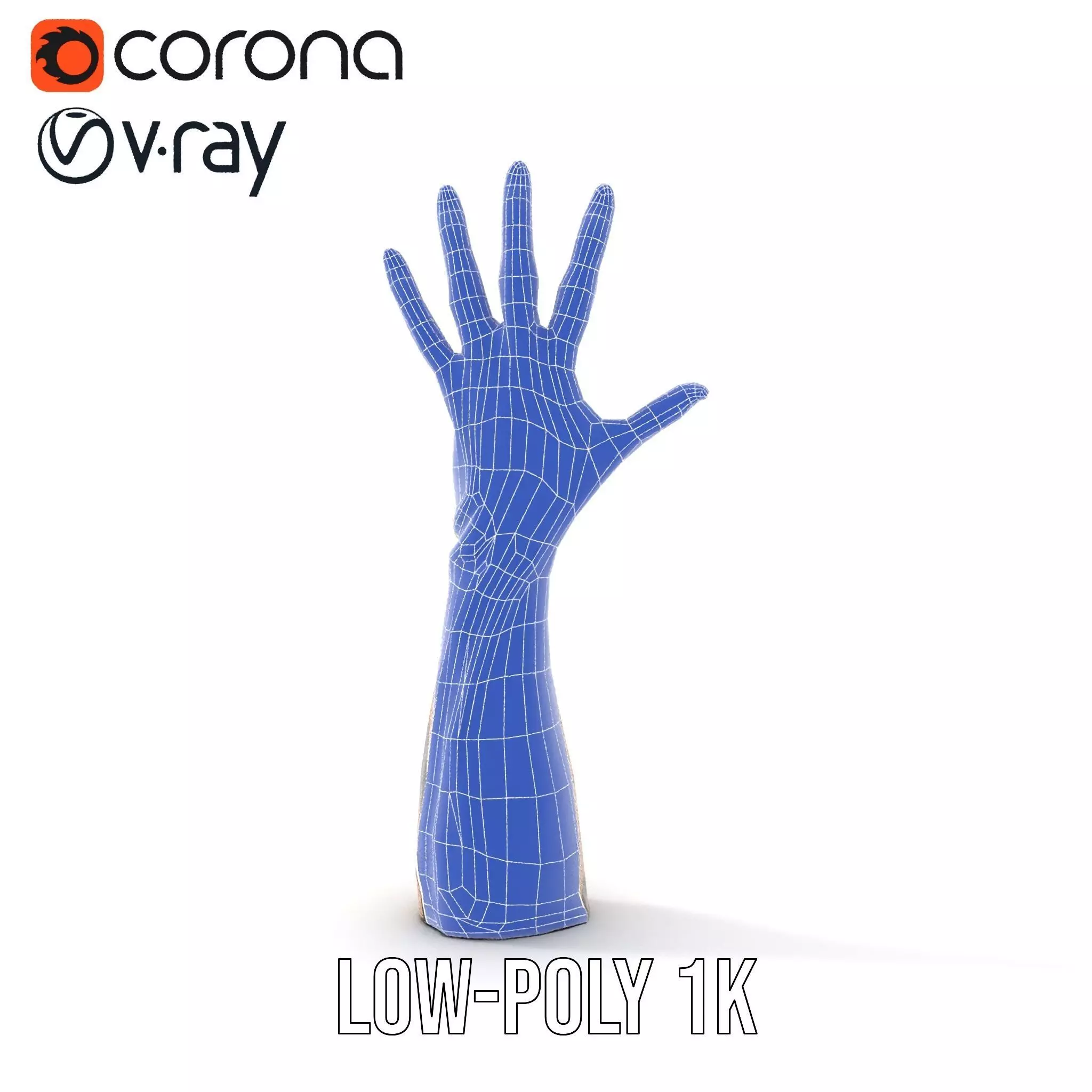 Zebra Striped Creature Hand model pack Low-poly 3D model_31