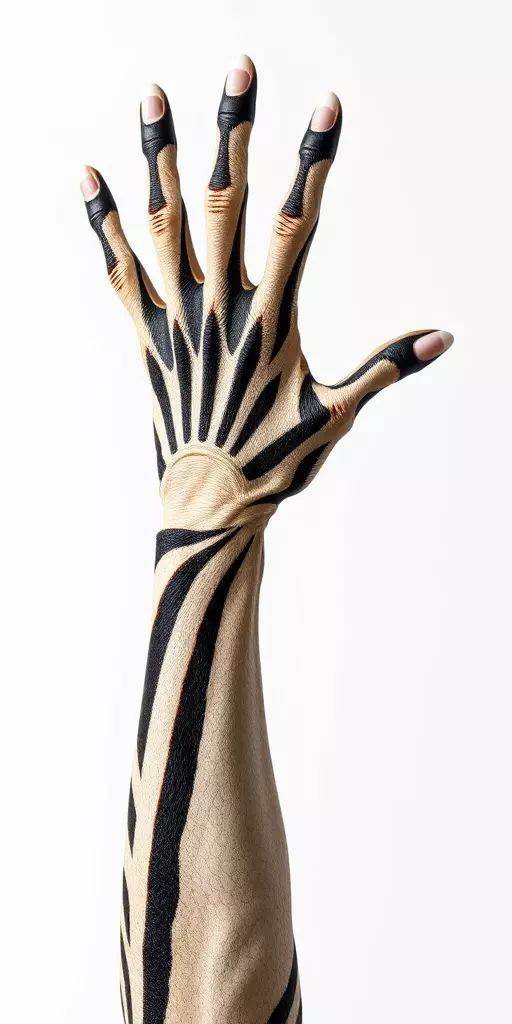 Zebra Striped Creature Hand model pack Low-poly 3D model_3