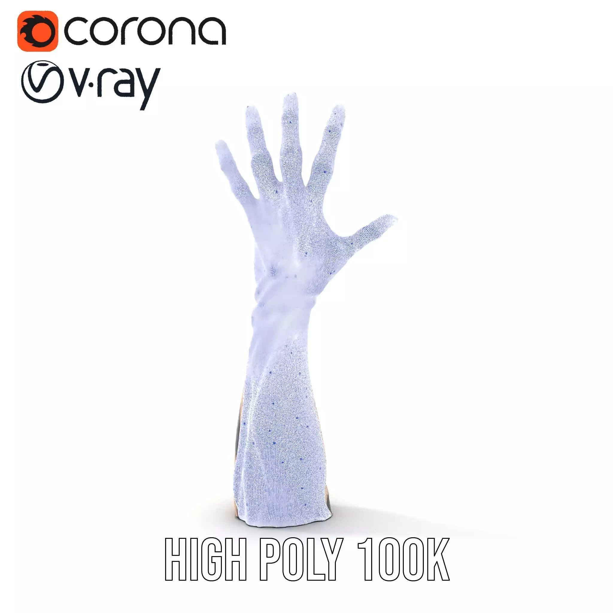 Zebra Striped Creature Hand model pack Low-poly 3D model_32