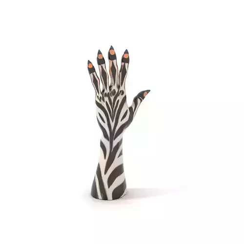 Zebra Patterned Hand Model Pack with Stylized Claws