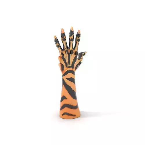 Tigerthemed anthropomorphic hand model pack Low-poly 3D model