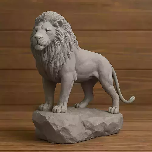 Lion On Rock 3D print model
