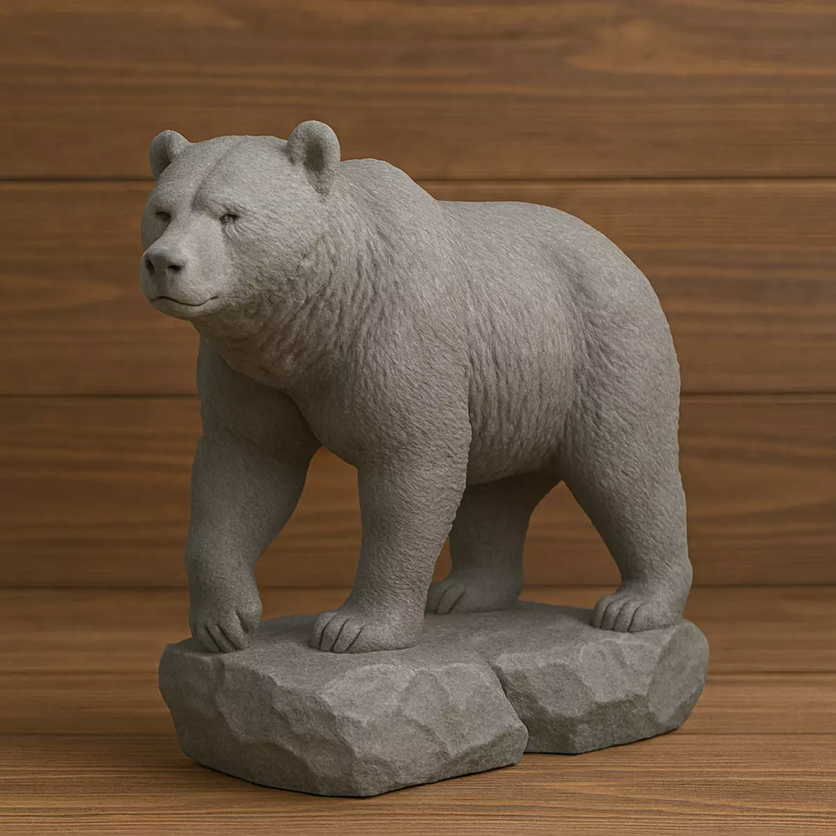 Bear On Rock 3D print model_0