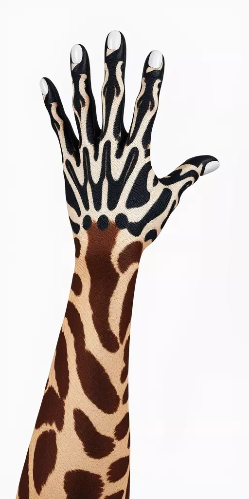 Giraffe Patterned Hand Model Pack Low-poly 3D model_2