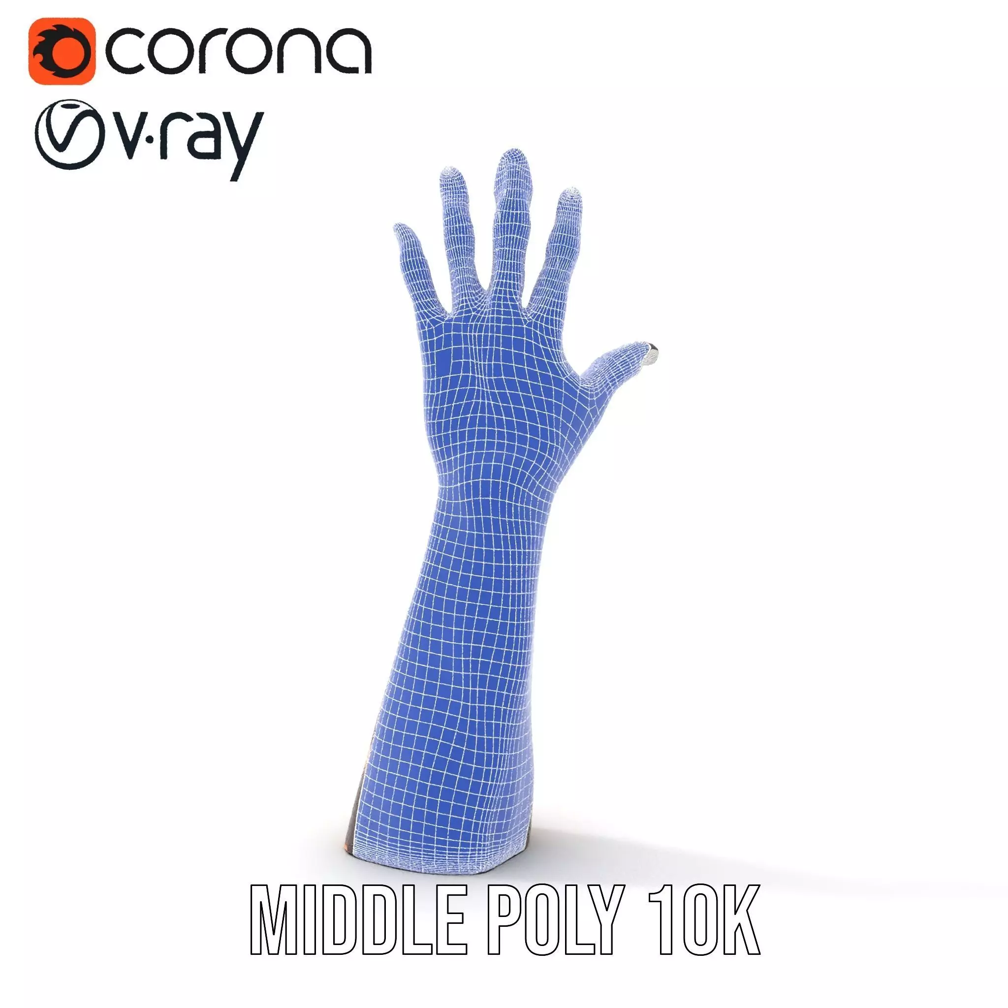 Giraffe Patterned Hand Model Pack Low-poly 3D model_17