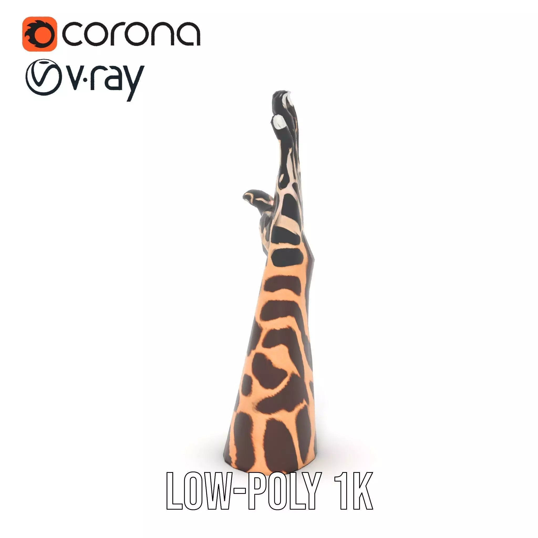 Giraffe Patterned Hand Model Pack Low-poly 3D model_30