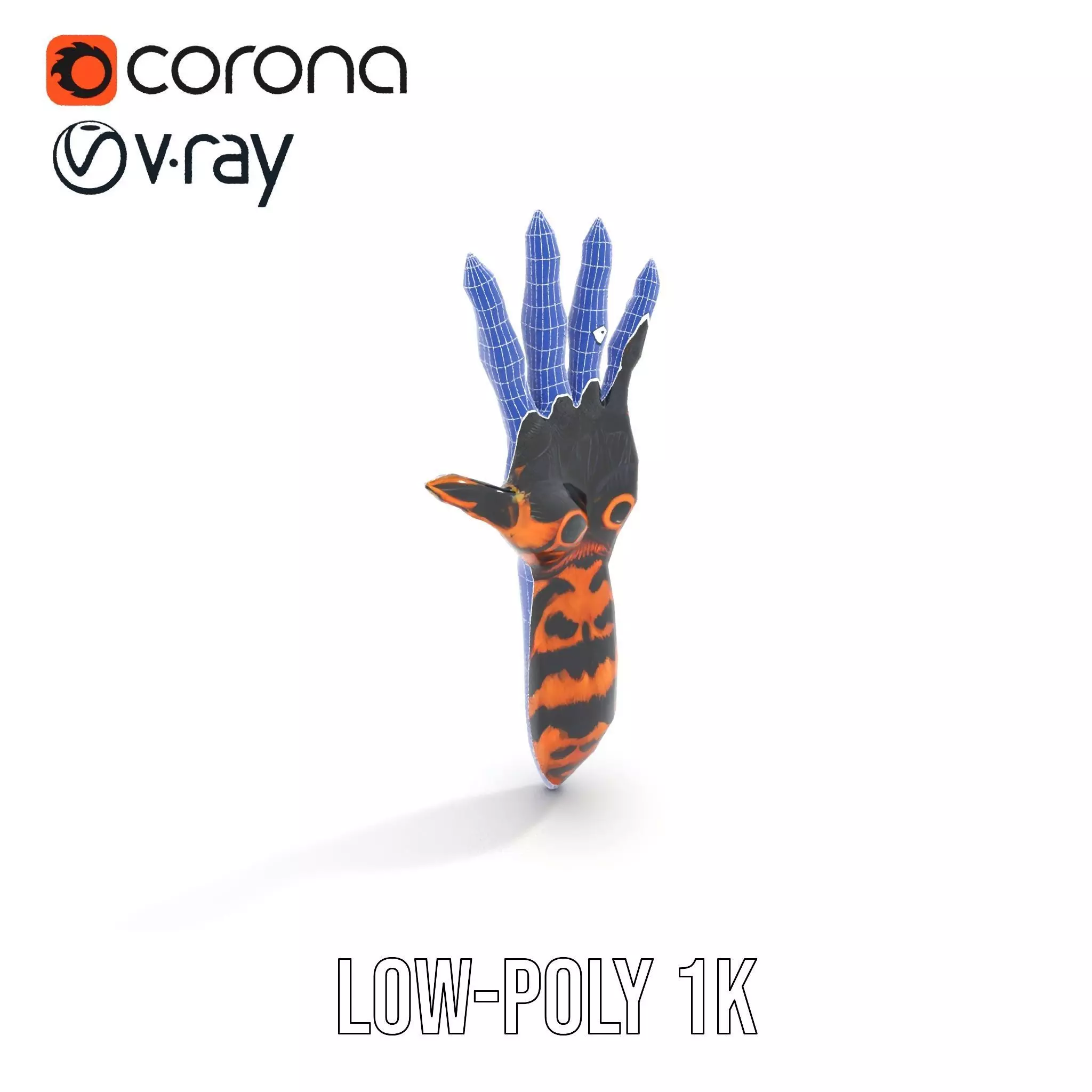Fantasy Creature Hand Model Pack with Textured Claws Low-poly 3D model_20
