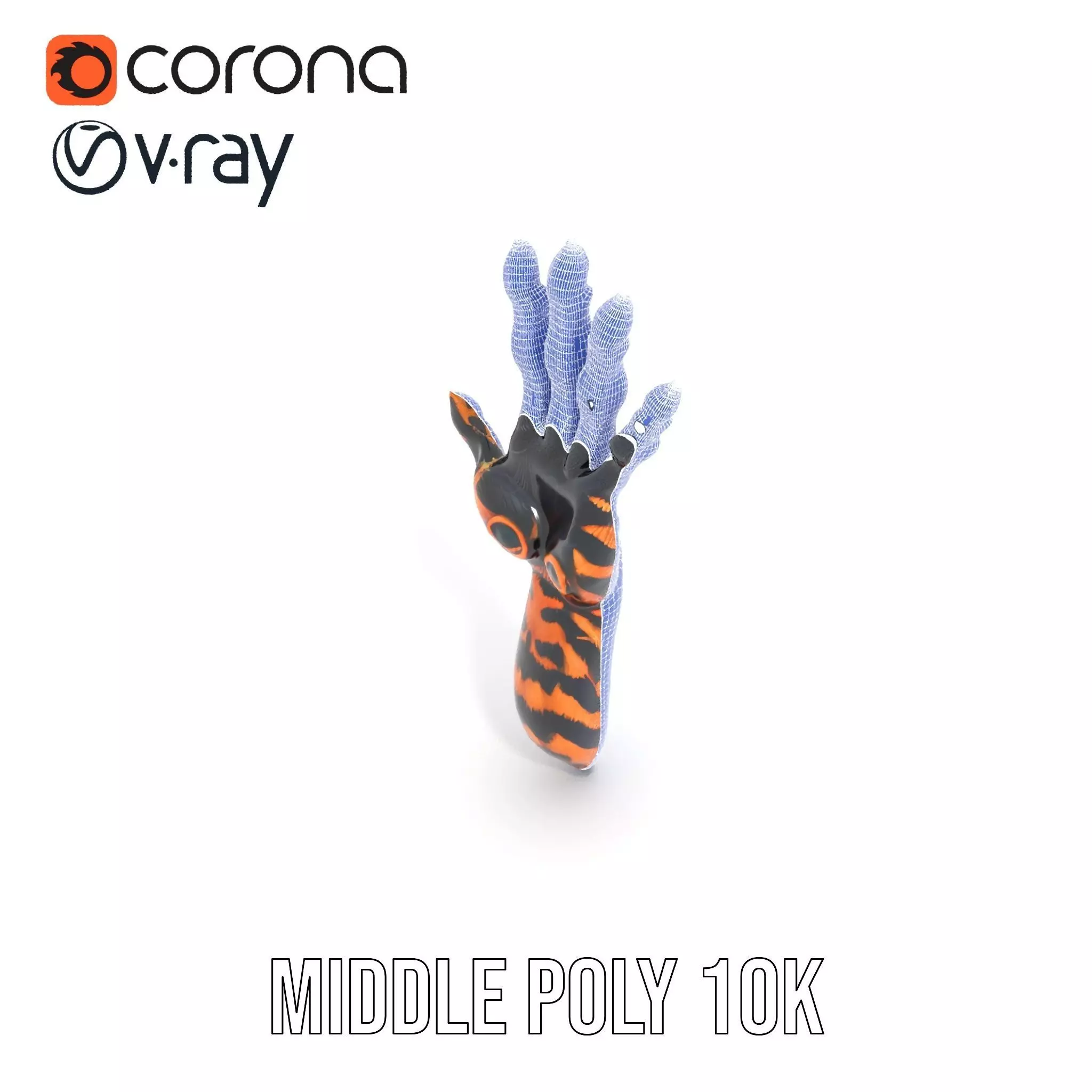 Fantasy Creature Hand Model Pack with Textured Claws Low-poly 3D model_22