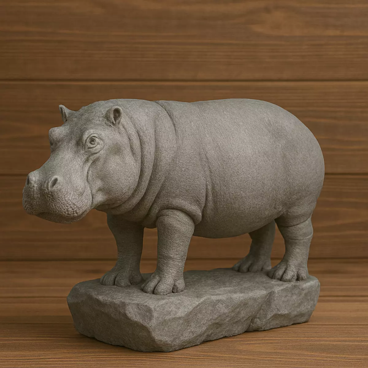 Hippo On Rock 3D print model_0