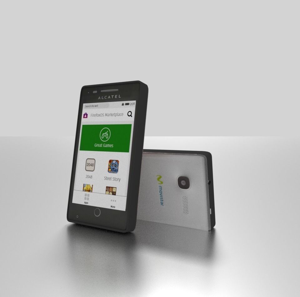Alcatel One Touch Fire Phone Pack 3D model_1