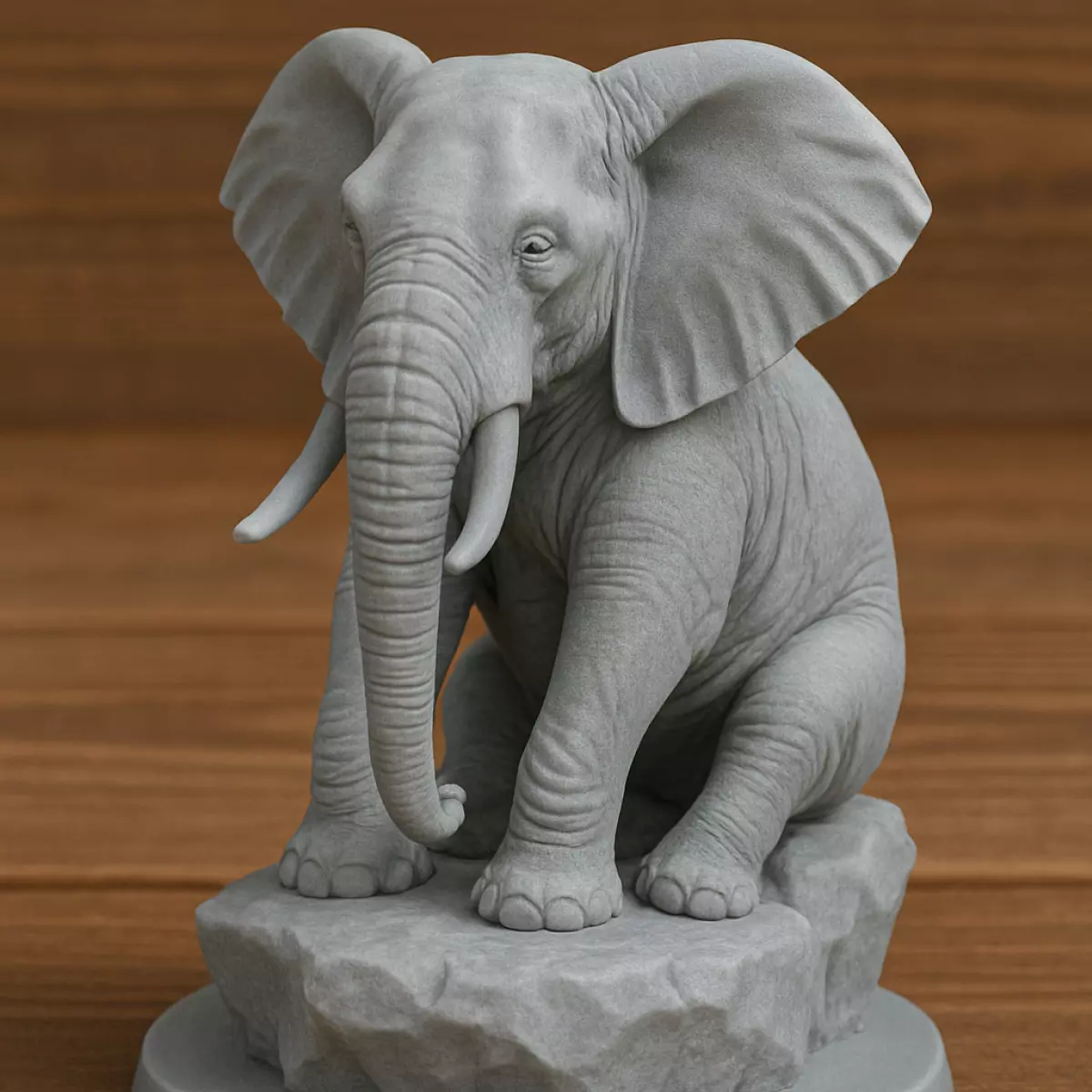 Elephant on Rock 3D print model