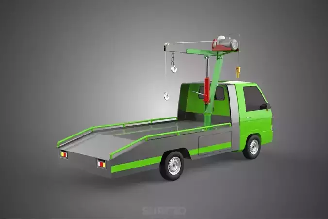 ELECTRIC WINCH HOIST REMOTE SWIVEL CRANE HOOK JIB TRUCK PICKUP 3D model